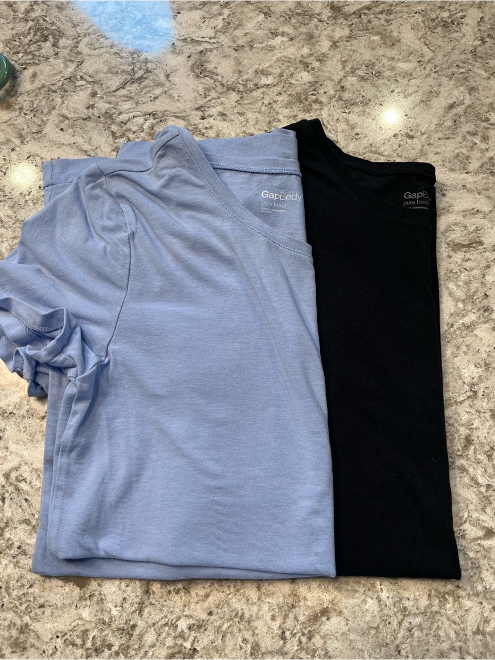 GapBody PureBody crewneck t-shirt with short sleeves black and light blue Sz S